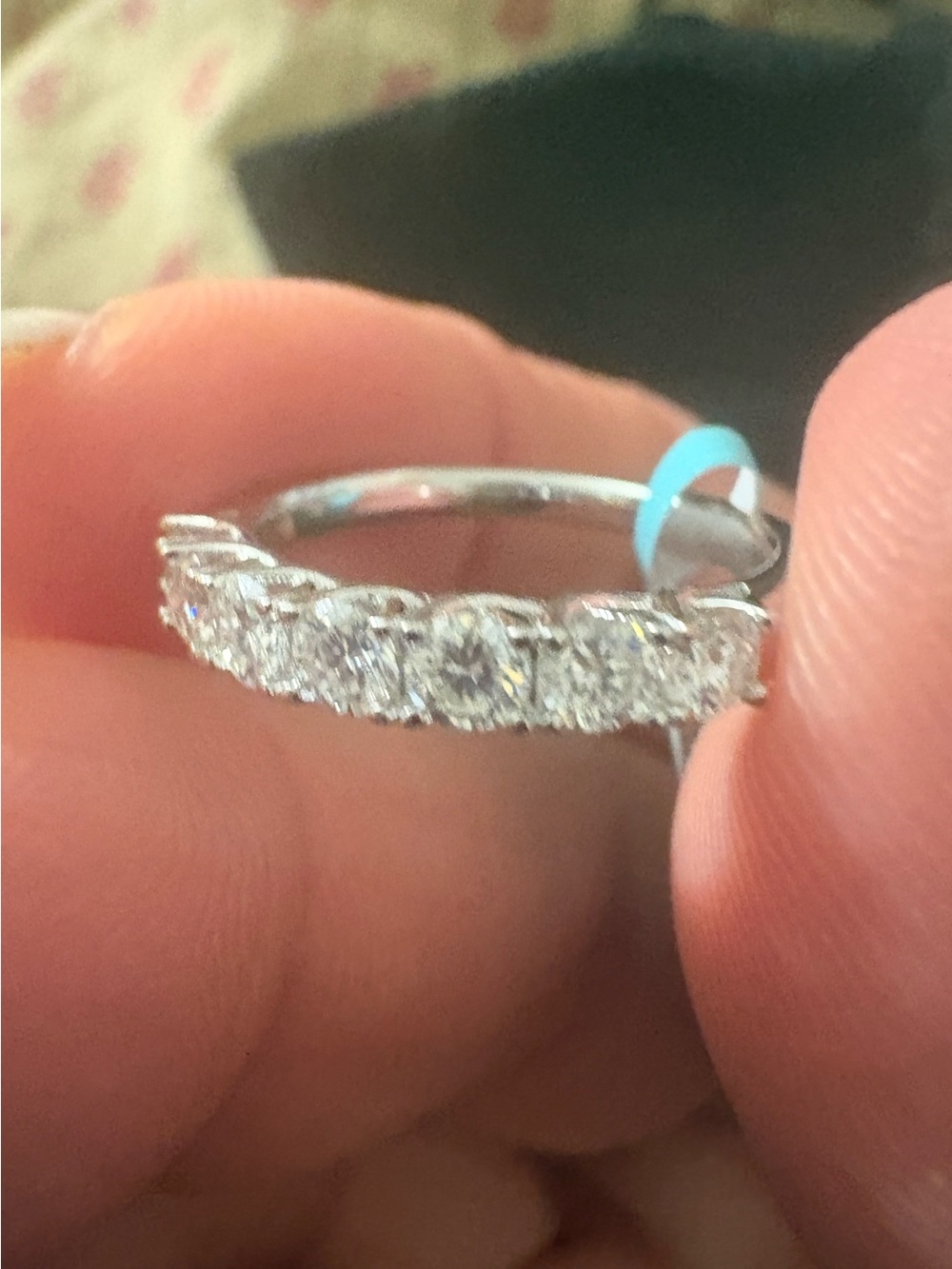 .925 Sterling Silver Moissanite Eternity Ring